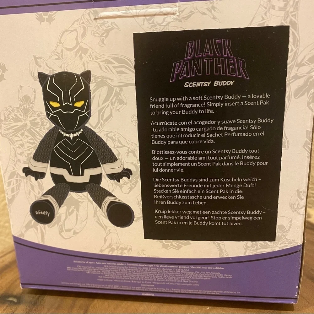 Scentsy buddy black panther buddy with scent packet new in package plush scented